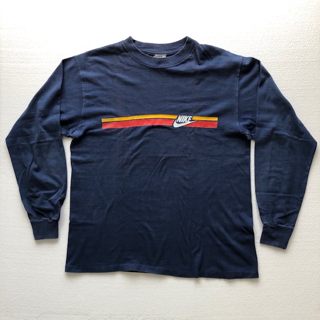 NIKE Long sleeve Shirt/Navy/Pinwheel  Tag/Late Of 70s